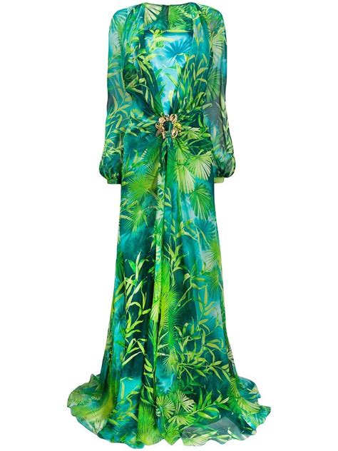 versace green drees story|green jungle versace dress.